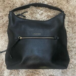 Cole Haan Black Leather Hobo Bag